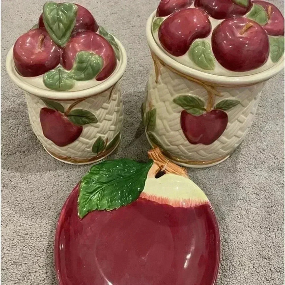 Apple kitchen set cookie jar - Picture 1 of 6